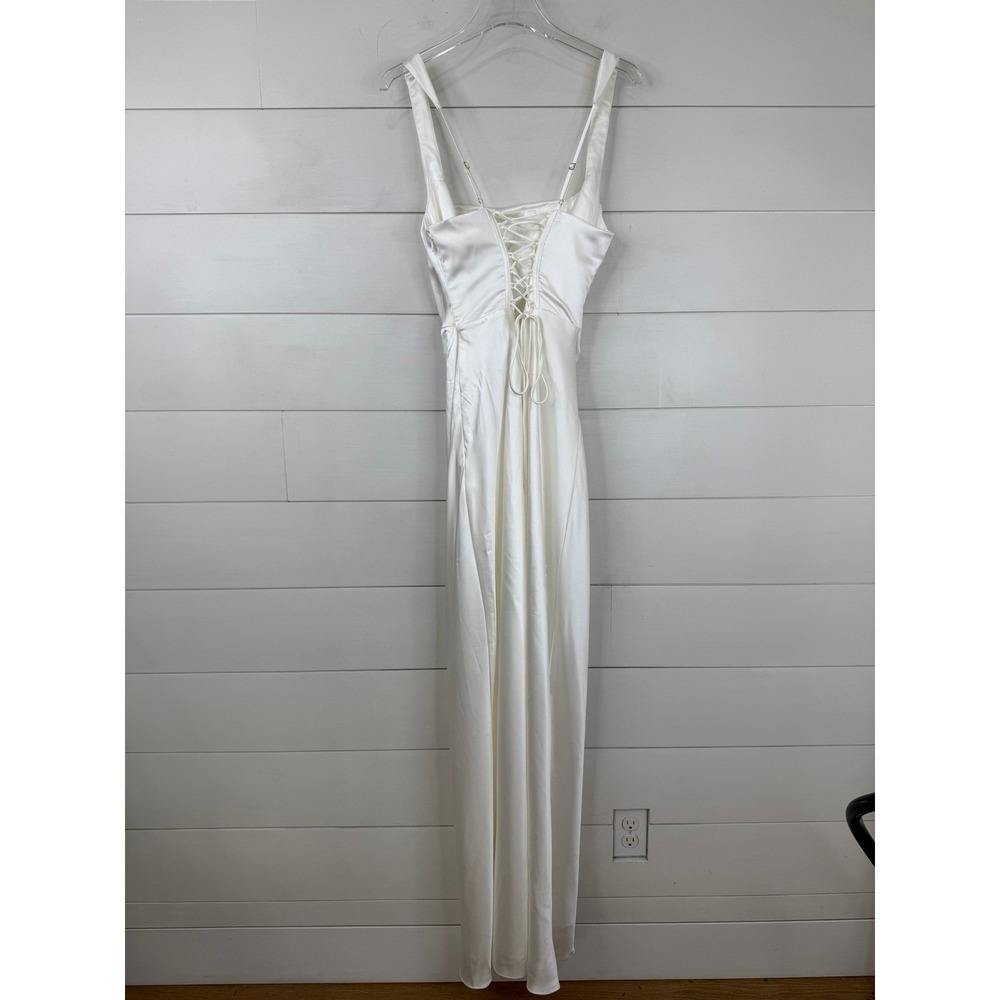 NWT Babyboo Calanthe Ivory Satin Corset Pleated Bridal Maxi Dress XXL - Picture 5 of 13